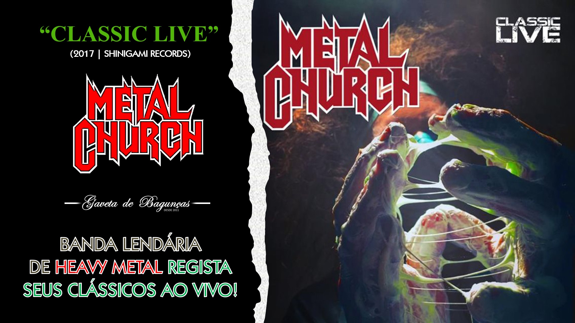 "Classic Live", novo ao vivo do Metal Church, é exatamente o que se espera: a reunião de clássicos da fase Mike Howe em versões ao vivo registradas na turnê do último álbum, "XI". Uma aula de Heavy Metal do início ao fim!